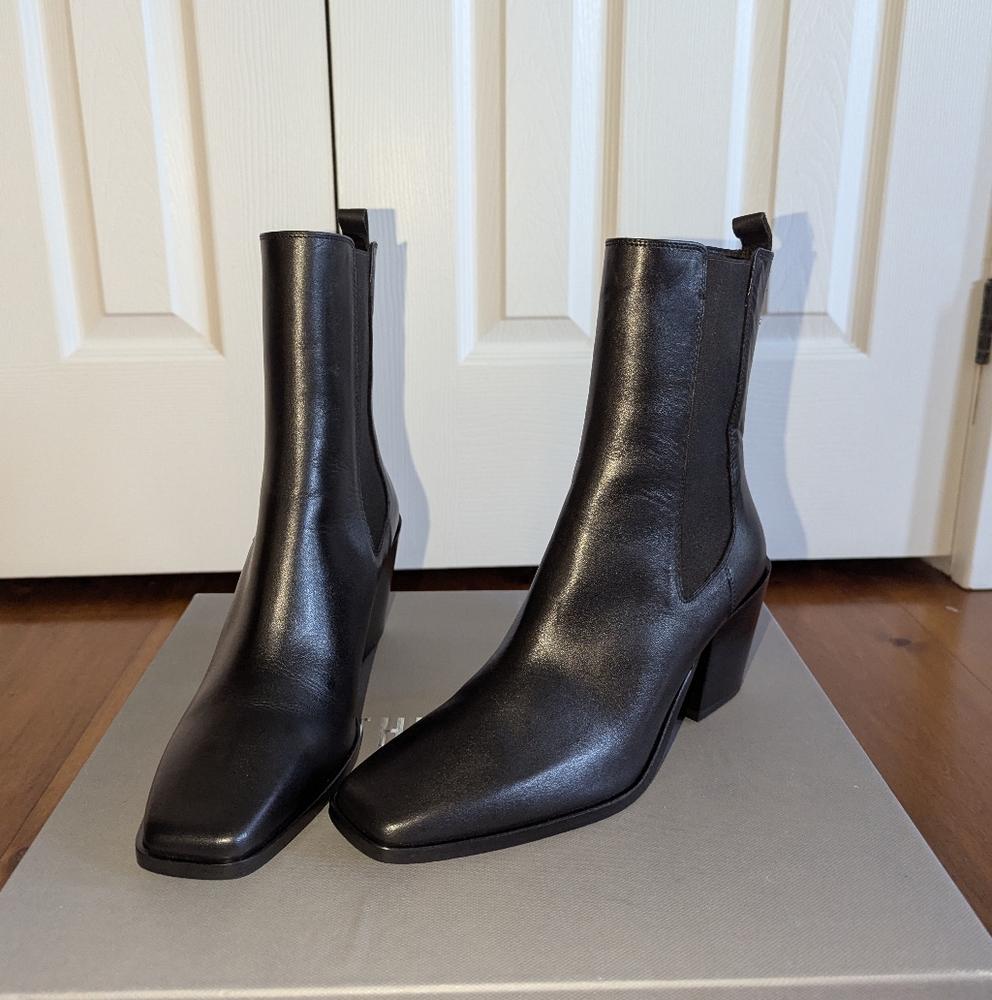 Thursday Boot Company Black Soho Boots: Square Toed Boots